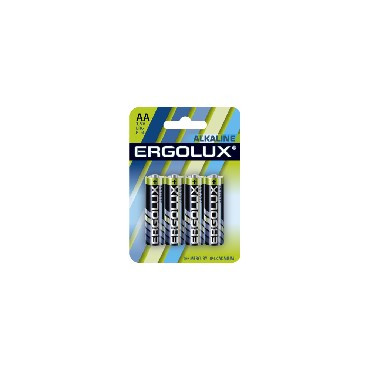 Элементы питания ERGOLUX (11748) LR6 Alkaline BL-4 (LR6 BL-4, батарейка,1.5В)