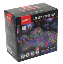 Гирлянда СТАРТ (14809) НГ 80LED RGB 3АА 8 реж 8м шнур