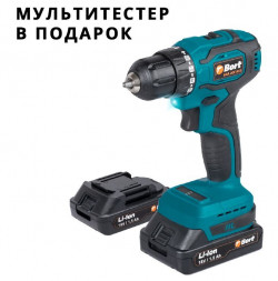 Дрель BORT BAB-20X-BLK (2X1,5AH) Дрель-шуруповерт аккумуляторная