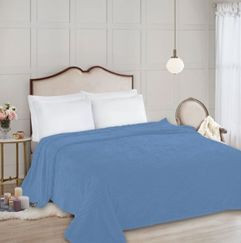 Плед ОРИОН НФ-00003150 Wellsoft luxe/Полоса, голубой/Евро-мини