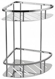 Полочка угловая TITAN 77351 Полочка угловая овальная с литым дном двойная 22 см