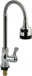 Кран на одну воду BRIMIX 6635 Кран на одну воду, с гибким изливом, с двухрежимным аэратором, металлокерамика, из высокопрочного АБС пластика, цвет ХРОМ