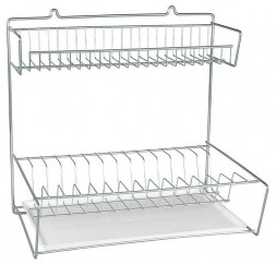 РОССИЯ RUS-285001 Zn Сушилка для посуды настенная с поддоном