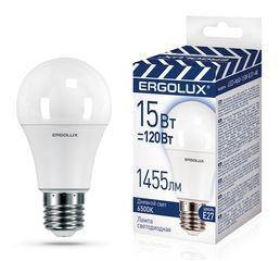 Лампа ERGOLUX (14784) LED-A60-15W-E27-6K (Эл.лампа светодиодная ЛОН 15Вт Е27 6500К 220-240В, ПРОМО)