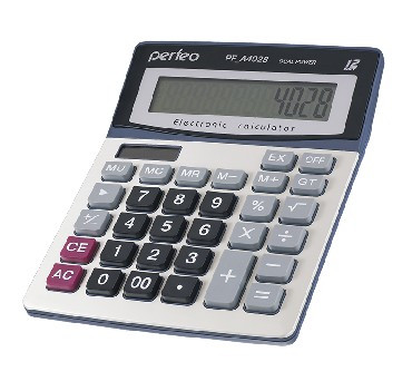 Калькулятор PERFEO (PF-A4028) бухгалтерский, 12-разр., GT, серебристый