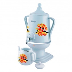 Самовар электрический ДОБРЫНЯ DO-433 Снегирь на белом бел/кер. 4л