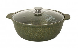 Кастрюля KUKMARA к31tsml а/пр литая 3,0л стекл/кр Trendy style malachite