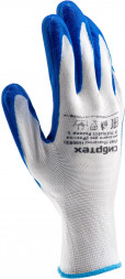 СИБРТЕХ Перчатки полиэфирные с синим нитрильным покрытием, размер L, 15 класс вязки 67862