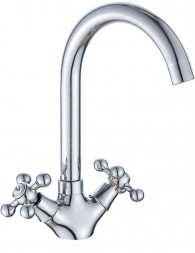 Смеситель GOTA ROCIO G312310-GOTA Kreshel Смеситель д/кухни с 2-мя рукоятками с высоким изливом, креп. гайка
