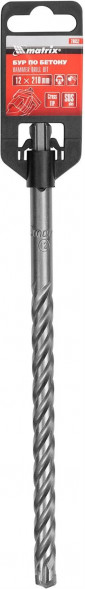 Бур MATRIX Бур по бетону, 12 x 210 мм, SDS PLUS c крестовой пластиной// MATRIX Бур по бетону, 12 x 210 мм, SDS PLUS c крестовой пластиной//