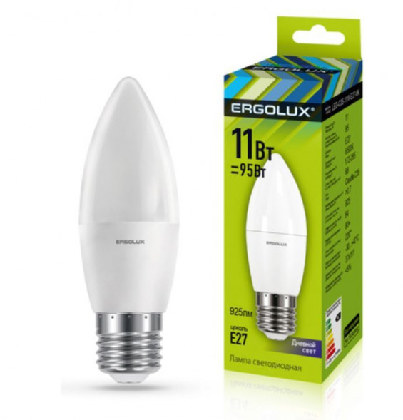 Лампа ERGOLUX (13623) LED-C35-11W-E27-6K