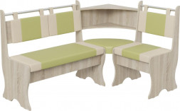 BONMEBEL Скамья угловая Дельта - дуб сонома/фисташка-бежевый (2 кор.)