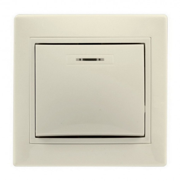 выключатель SMARTBUY (SBE-01i-10-SW1-1-c) Венера, 1-клавишный, бежевый