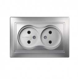 Розетка SMARTBUY (SBE-01s-10-S2-N-c) Венера, 1-местная, серебро