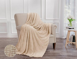 Плед ОРИОН НФ-00003257 Wellsoft luxe/Шахматка, бежевый/1,5 сп