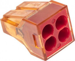 Клемма REXANT (07-5275) Экспресс-клемма СМК 773-604 с пастой, 4-проводная 0,75-4 мм (50 шт/уп)