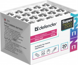 Батарейки DEFENDER (56016) R6-20F, блистер 4 шт/упак 20 шт