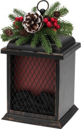 Гирлянда NEON-NIGHT (511-027) Светодиодный камин Рождество с эффектом живого огня 15х14х26см, батарейки 2хС (не в комплекте) и USB, бронзовый