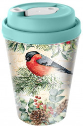 Стакан HOMVER Hовый год с крышкой 420мл с декором с клапаном (зеленый) 223101418/05