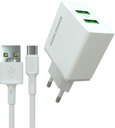 СЗУ MORE CHOICE (4610196409042) NC11a СЗУ 2USB 2.4A для Type-C White