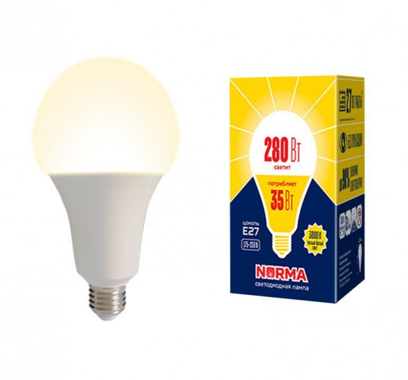 Мощные лампы А (Форма А) VOLPE (UL-00005607) LED-A95-35W/3000K/E27/FR/NR