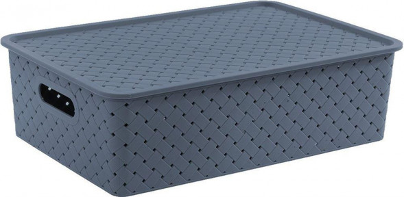 Корзина VIOLET Корзинка &quot;Береста&quot; 7,5л 350х245х105мм с крышкой (космик) 522135