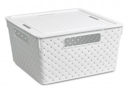 Коробка для хранения VIOLET Коробка для хранения квадратная "Береста" с крышкой 11л 294х294х151 (венге) 6811105