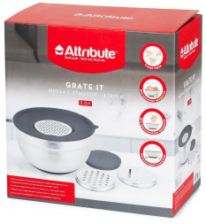 Миска ATTRIBUTE ASG003 Миска GRATE IT 3л с крышкой 3 терки