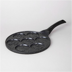 Сковорода AGNESS СКОВОРОДА &quot;СМАЙЛ&quot; С АНТИПРИГАР.&quot;МРАМОРНЫМ&quot; ПОКРЫТИЕМ, ДИА. 26.5 СМ.(КОР=6ШТ) 932-003