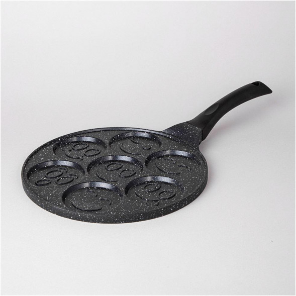 Сковорода AGNESS СКОВОРОДА &quot;СМАЙЛ&quot; С АНТИПРИГАР.&quot;МРАМОРНЫМ&quot; ПОКРЫТИЕМ, ДИА. 26.5 СМ.(КОР=6ШТ) 932-003