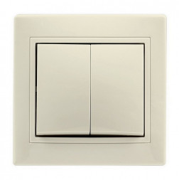 выключатель SMARTBUY (SBE-01i-10-SW2-0-c) Венера, 2-клавишный, бежевый