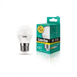 Лампа светодиодная CAMELION (12392) LED8-G45/830/E27