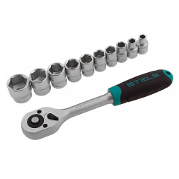 Набор инструментов STELS Набор торцевых головок, 3/8&quot;, головки 7 - 22 мм, с трещот. ключом, CrV,11 предметов 14126