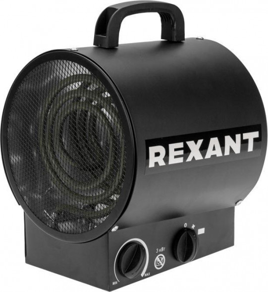 Пушка REXANT (60-0037) Пушка тепловая электрическая, круглая, прямоугольная подставка, ТЭН, 3кВт