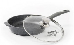 Сковорода МЕЧТА с30701 Гранит 30см с несъем. ручкой и стекл. крышкой