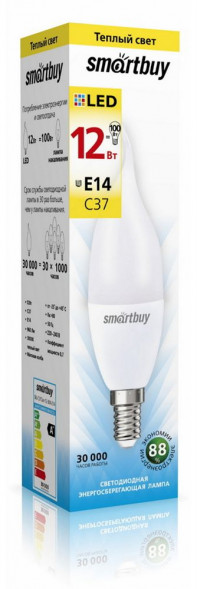 Лампа SMARTBUY (SBL-C37Can-12-30K-E14) 12W/3000/E14