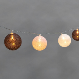 Гирлянда NEON-NIGHT (304-008) Тайские фонарики Вельвет 3,5м, 20 LED, прозрачный ПВХ, теплый белый, питание USB