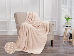 Плед ОРИОН НФ-00003260 Wellsoft luxe/Шахматка, кремовый/1,5 сп