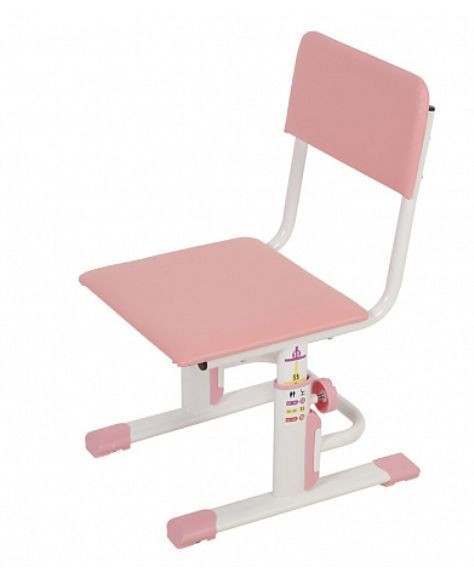 Стул POLINI Стул для школьника регулируемый Polini kids City / Polini kids Smart S, белый-розовый (1кор)