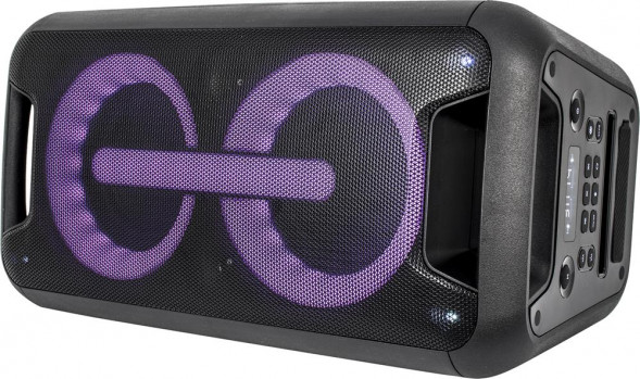 Акустика PERFEO (PF_D0055) ПАС (Power Box 80 WOODY) BT, EQ, USB, AUX, FM, MIC, гитара, TWS, LED, пульт д/у, 2 б/п мик