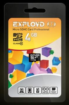 Карта памяти EXPLOYD MicroSDHC 4GB Class10 - б/а