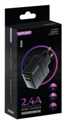 Сетевое ЗУ EXPLOYD EX-Z-1430 СЗУ 2.4A 2хUSB чёрный
