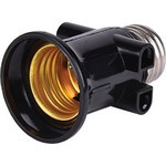 Переходник ECOLA A7A27BEAY с цоколя E27 на E27 с выходами на розетки Черный