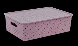 Корзина VIOLET Корзинка &quot;Береста&quot; 7,5л 350х245х105мм с крышкой (сирень) 522110