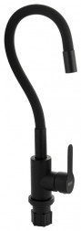 Смеситель кухонный BRIMIX 9318 Смеситель кухонный, гибкий излив, чёрного цвета, из нержавеющей стали марки 304