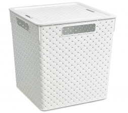 Коробка для хранения VIOLET Коробка для хранения квадратная "Береста" с крышкой 23л 294х294х301 (венге) 6823105