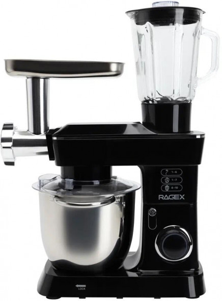 Кухонный комбайн 14 в 1 RAGEX R112, 4.5л, 1300Вт, цвет: 000 (черный), КИТАЙ RAGEX R112-000