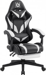 Кресло DEFENDER (64477) Aspect Чер/Белый,класс 4,PU,подножка