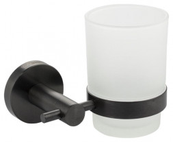 стакан GFMARK 78005 Стакан стеклянный с креплением к стене ГРАФИТ