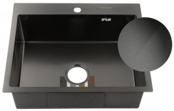 Мойка врезная FABIA PROFI 60503DG Мойка врезная 60х50 см ГРАФИТ, ДЕКОР, толщина 3,0х0,8 мм, глубина 200 мм+большой сифон с переливом+корзина
